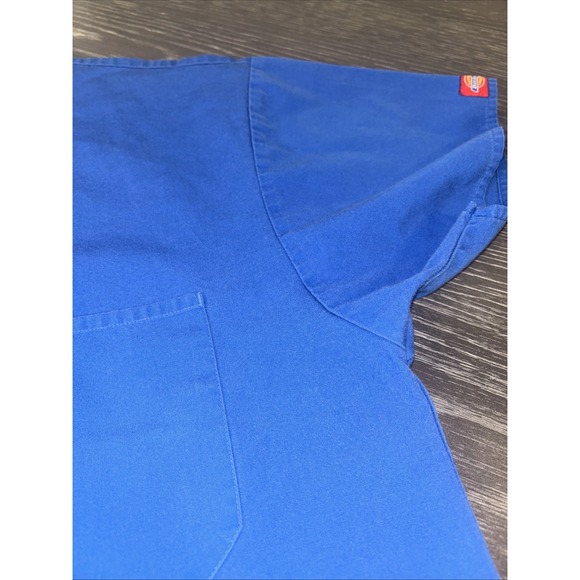 Dickies MENS Scrub Top Size‎ M-blue  V-Neck-Chest 22"/L 24 - Picture 2 of 4